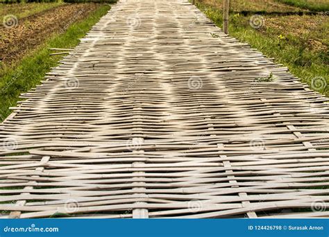 Bamboo Bridge is Made of Bamboo. Stock Photo - Image of bridges, view: 124426798