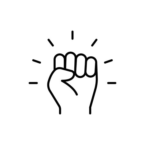 Empowerment icon. Simple outline style. Hand fist, empower, strength ...