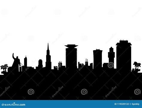 Nairobi Skyline Silhouette Vector Image | CartoonDealer.com #109282886