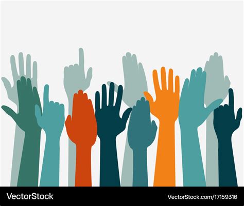 Voting hand raised up election concept arms in Vector Image