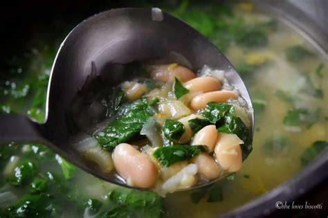 Easy White Kidney Bean and Spinach Soup - She loves biscotti