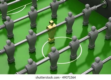 Foosball Table Gold Player Among Identical Stock Illustration 49071364 ...