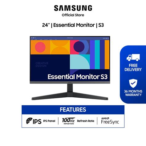 [NEW LAUNCH] Samsung 24" Essential Monitor S3 ( S33GC ) (Black ...