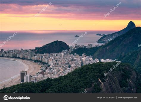 Copacabana Beach View by Sunset — Stock Photo © dabldy #131262288