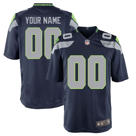 Men's Seattle Seahawks Nike College Navy Custom Game Jersey - NFLShop.com