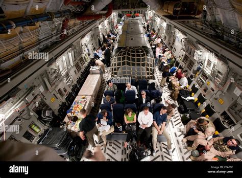 Interior of a U.S Air Forces C-17 cargo plane carrying a modified Stock Photo, Royalty Free ...