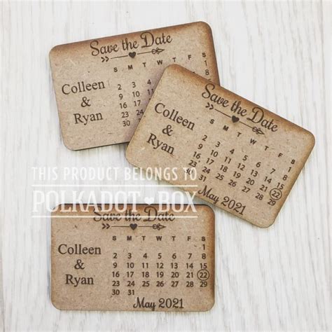 Personalized Calendar Save the date magnets for weddings South Africa - Polkadot Box