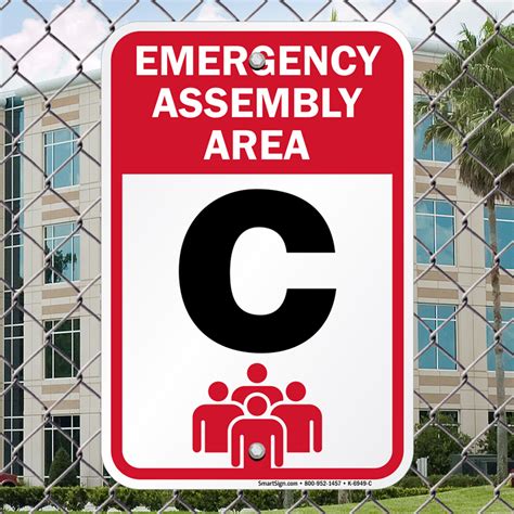 18 in. X 12 in. Emergency Assembly Area C Sign, SKU: K-6949-C