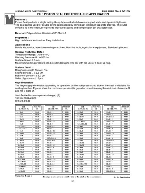 09 Piston Seal For Hydraulic | PDF | Mechanical Engineering | Machines