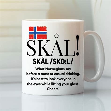 Norway Mug Skal Norwegians Say Before Toast Drinking Flag