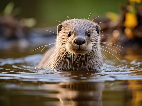 Premium AI Image | an otter swimming in water