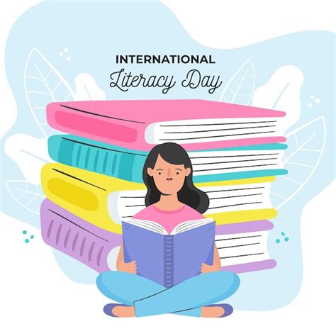 Free Vector | International literacy day drawing