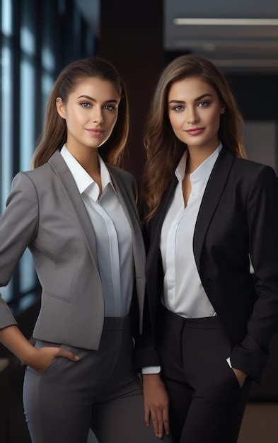 Premium AI Image | Portrait of cheerful business women in tailored Suit