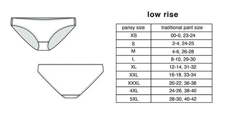 UNDERWEAR SIZE CHART — PANSY