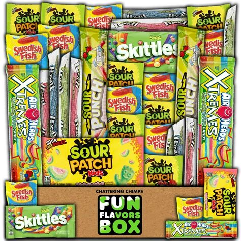 Sour Candy Lovers Snack Care Box 30 Count Fun Flavors Variety Sampler - Walmart.com - Walmart.com