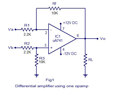 Differential Amplifier Circuit Tutorial using BJT and Opamp