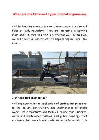 What are the Different Types of Civil Engineering by Civil Engineering ...