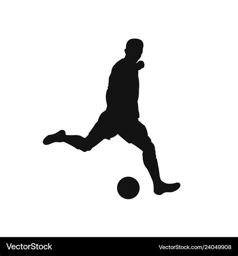 Football player silhouette Royalty Free Vector Image