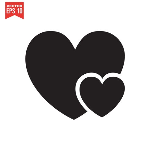 black heart icon on white background. Love logo heart illustration ...