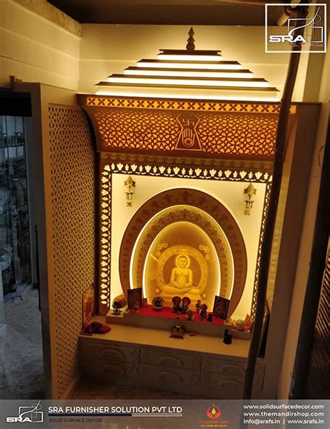 Mahavir Swami Temple Design In Corian - The Mandir Shop Corian Temple Manufacturer: Customized ...