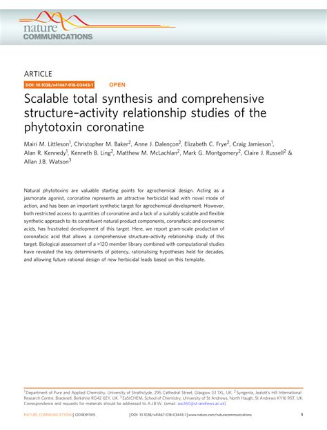 (PDF) Scalable total synthesis and comprehensive structure-Activity relationship studies of the ...