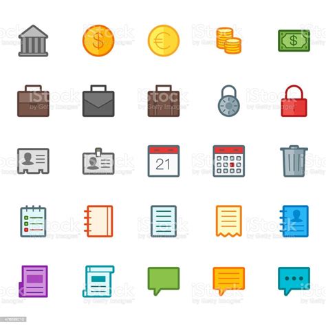 25 Icons In Material Design Color Palette Set 1 Stock Illustration - Download Image Now - 2015 ...