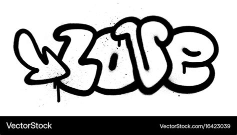 Graffiti love word in black over white Royalty Free Vector