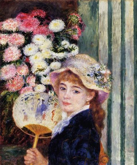 Girl with Fan, c.1881 - Pierre-Auguste Renoir - WikiArt.org