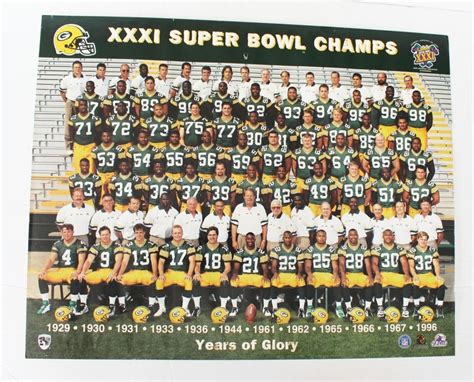 Green Bay Packers 16 x 20" Poster 1997 Super Bowl XXXI Champs 31 Man ...