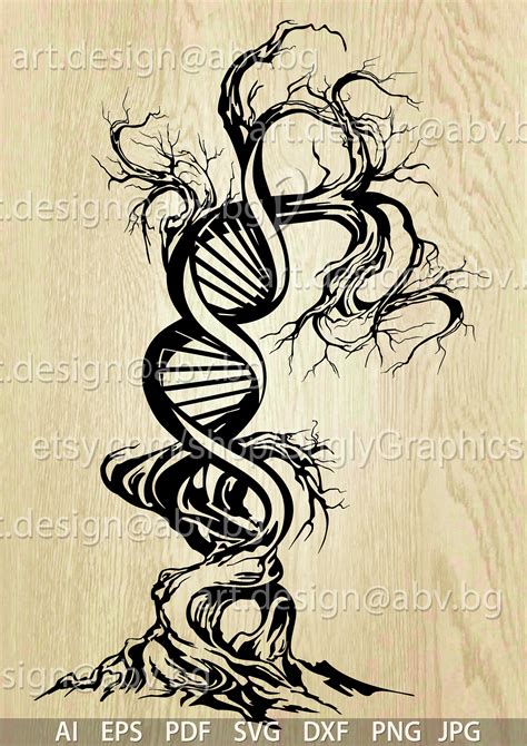 Vector DNA TREE Structure AI Eps Pdf Svg Dxf Png Jpg Download - Etsy Canada