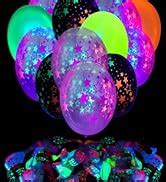 Amazon.com: 90ft Paper UV Round Neon Garland Stars Neon Streamers Black Light Decorations for ...