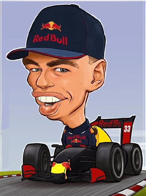 MAX VERSTAPPEN Caricature Artist, Caricature Drawing, Racing Art, Red Bull Racing, Racing Driver ...