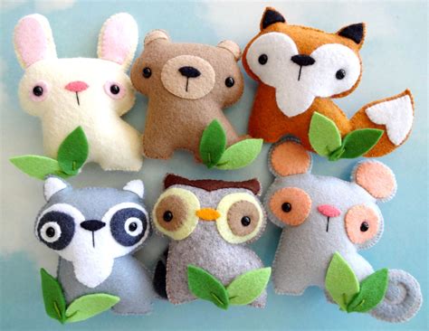 Felt Sewing Pattern Toy Felt Woodland Animal Toy Set Sewing Pattern Tutorial PDF Epattern ...