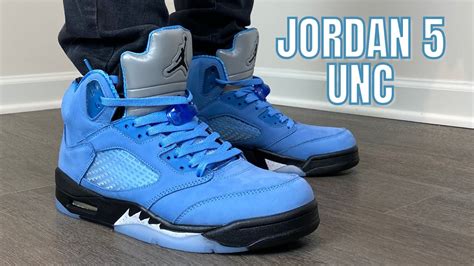 JORDAN 5 UNC ON FEET REP REVIEW @hyperoad6 - YouTube