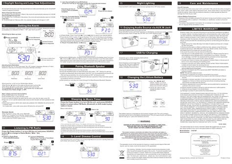Emerson Radio CKS1507 Alarm Clock Radio with Bluetooth, USB User Manual