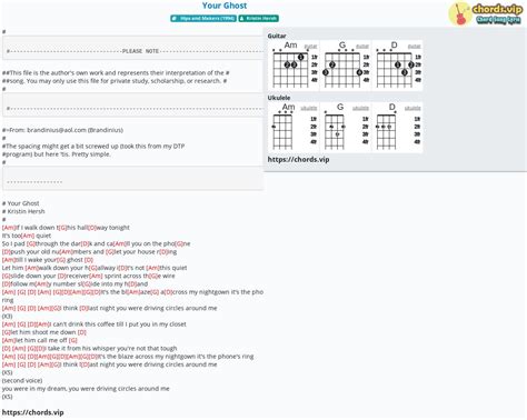 Hợp âm: Your Ghost - cảm âm, tab guitar, ukulele - lời bài hát | chords.vip