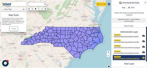 Download North Carolina State GIS Maps – Boundary, Counties, Rail ...