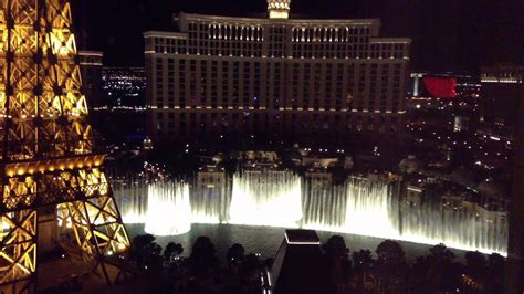 Paris Las Vegas Hotel Room - View of the Bellagio Fountains - YouTube