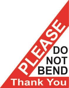 Please Do Not Bend Labels Stickers 40x50mm Laser Printed | eBay