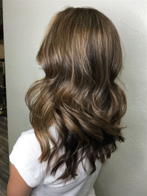 Highlights, brunette hair, medium hair, light brown hair, soft brown hair, ash brown hair ...