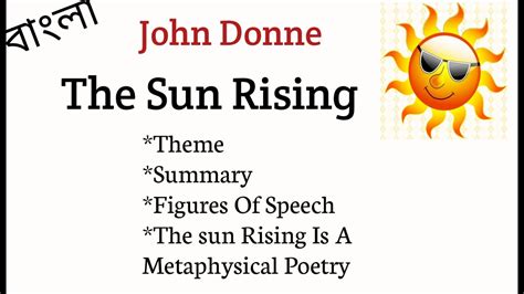The Sun Rising By John Donne Theme, Summary, Figures Of Speech, Why Sun Rising Is a metaphysical ...