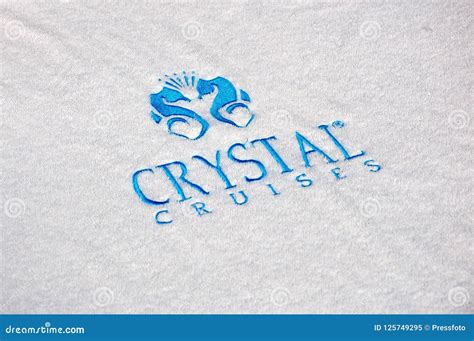 Crystal Serenity Cruise Ship Open Deck Pool Towel with Cryslal Cruises Logo Editorial Image ...