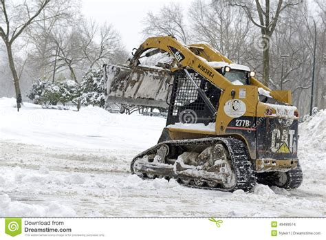 Equipment with Plow Cleans Snow on the Street, New York City Editorial ...