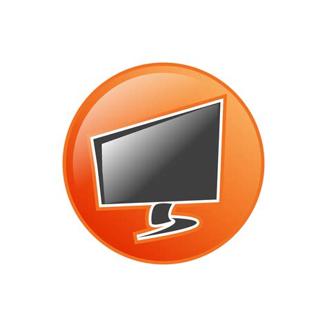 creative screen computer on circle for pc repair logo vector design ...