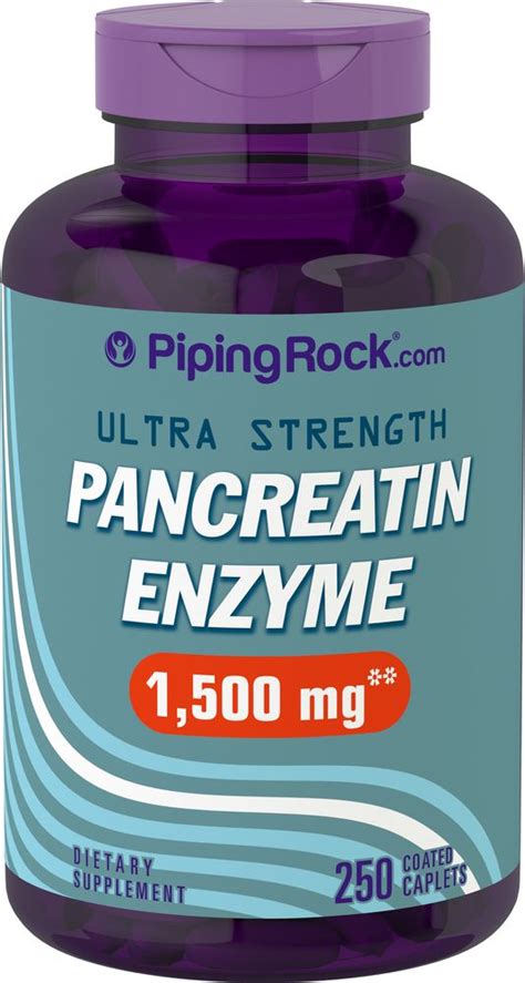 Ultra Strength Pancreatin Enzyme, 3000 mg (per serving), 250 Coated Caplets | PipingRock Health ...