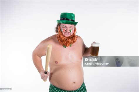 St Patrick S Day Funny Fat Man Stock Photo - Download Image Now - Anger, Leprechaun, Adult - iStock