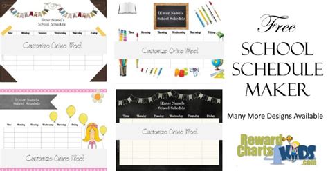 Free School Schedule Maker | Customize Online & Print at Home