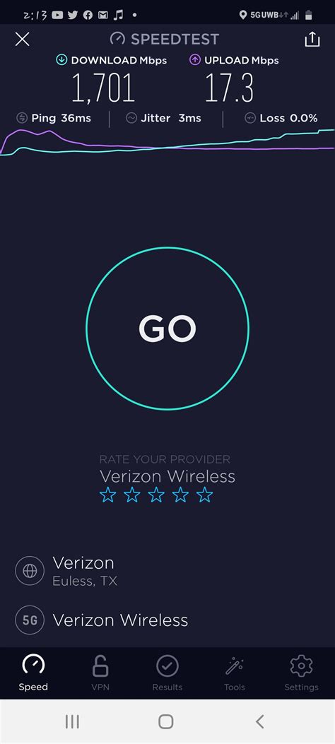 My first speed test of verzion 5G Network : r/verizon