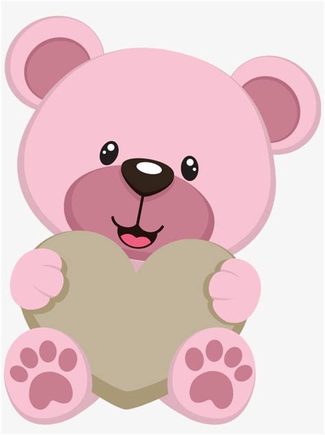 Transparent Cute Pink Teddy Bear Clipart - canvas-winkle