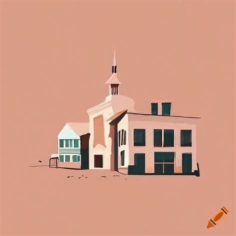 Minimalist drawings of a town